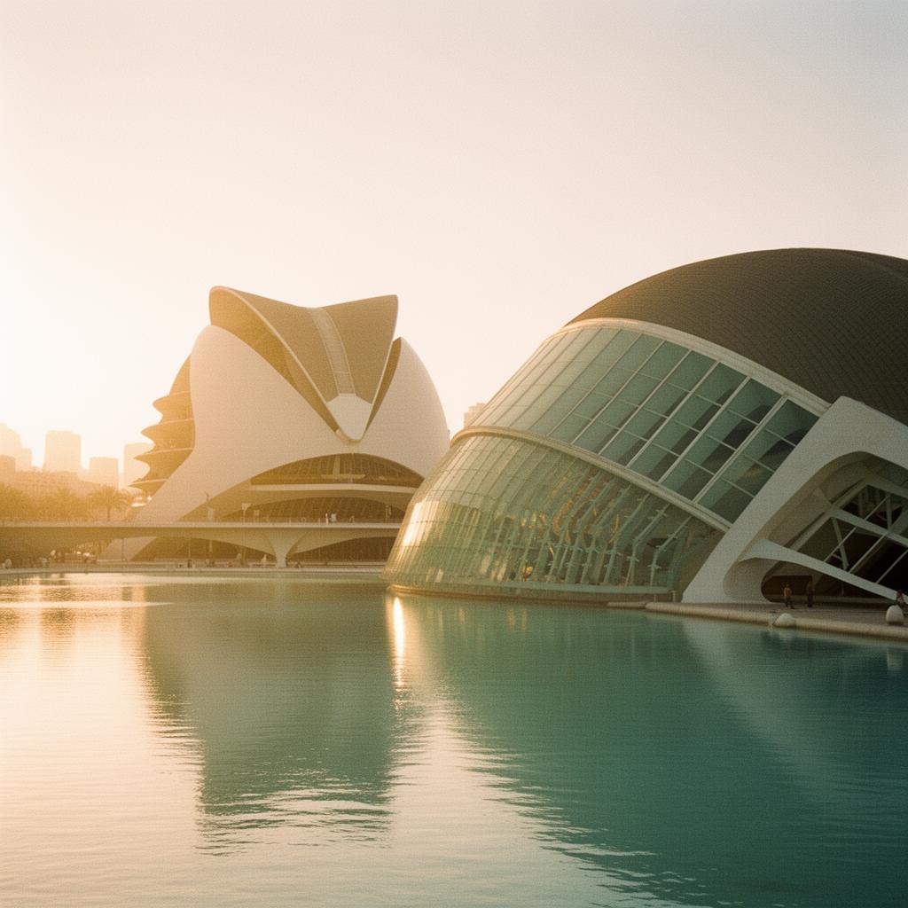 Ciudad de las Artes y las Ciencias de Valencia al atardecer